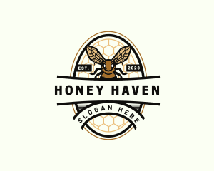 Honey Bee Hexagon Pattern logo design