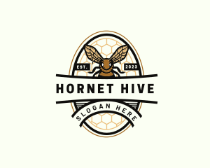 Honey Bee Hexagon Pattern logo design