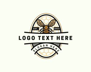 Honey - Honey Bee Hexagon Pattern logo design