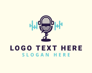 Audio - Mic Chat Music Podcast logo design