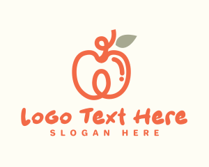 Fresh Juice - Apricot Doodle Fruit logo design