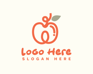 Apricot Doodle Fruit Logo