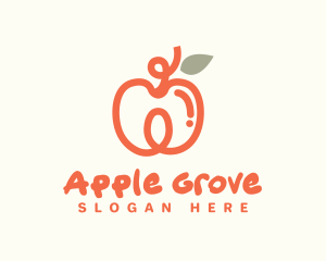 Apricot Doodle Fruit logo design