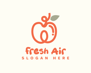 Apricot Doodle Fruit logo design