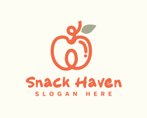 Apricot Doodle Fruit logo design