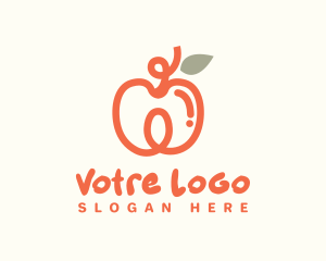 Outline - Apricot Doodle Fruit logo design