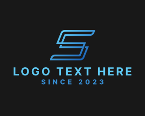 Software - Futuristic Outline Company Letter S logo design