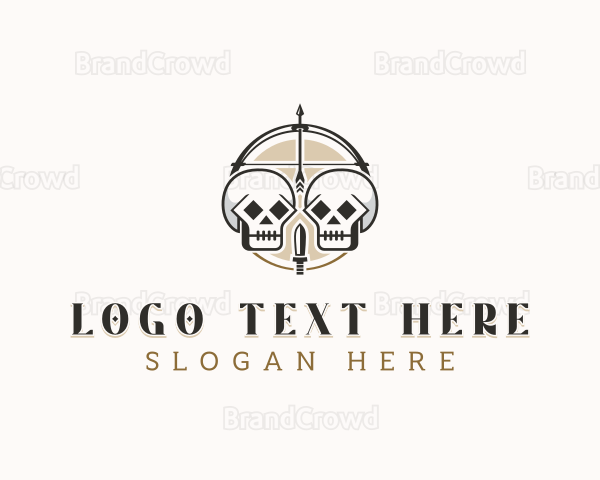 Combat Skull Bow and Arrow Logo