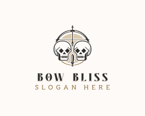 Combat Skull Bow and Arrow logo design