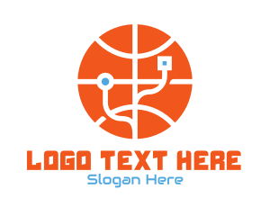League - Electronic Basketball Technology logo design