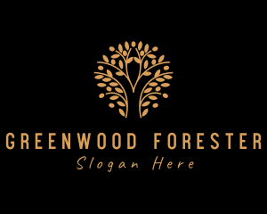 Gold Tree Forest logo design