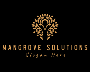 Mangrove - Gold Tree Forest logo design