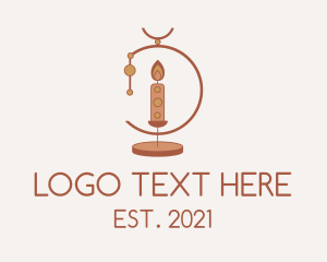 Boho - Relaxing Boho Candle Lamp logo design