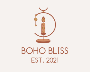 Relaxing Boho Candle Lamp  logo design