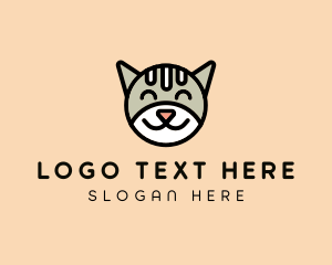 Veterinary - Happy Cat Face logo design