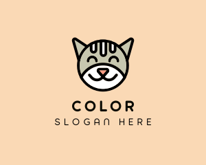 Feline - Happy Cat Face logo design