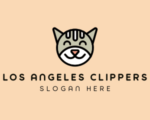 Pet Care - Happy Cat Face logo design