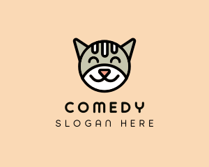 Pet Food - Happy Cat Face logo design