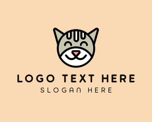 Pet Lover - Happy Cat Face logo design