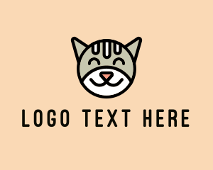Happy - Happy Cat Face logo design