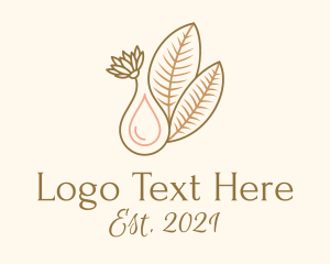 Essential Oil - Leaf Flower Essence Oil logo design