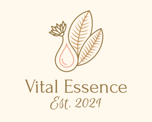 Leaf Flower Essence Oil logo design