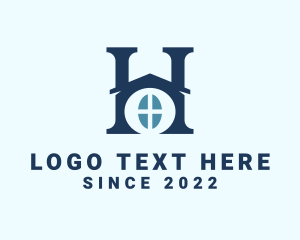 Home Improvement - Blue Home Letter H logo design