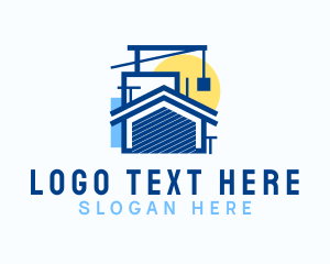 Blue - Construction Urban House logo design