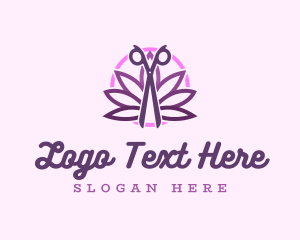 Cut - Scissors Lotus Spa logo design