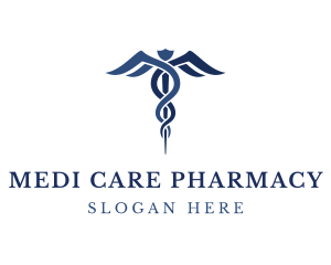 Pharmacist - Blue Hospital Caduceus logo design