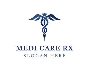 Pharmacist - Blue Hospital Caduceus logo design