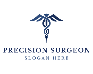 Surgeon - Blue Hospital Caduceus logo design