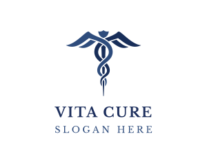 Pharmaceutical - Blue Hospital Caduceus logo design