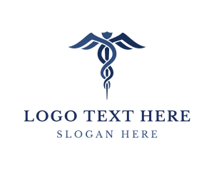 Blue Hospital Caduceus Logo