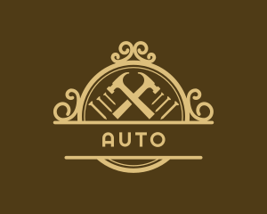 Ornate Hammer Carpentry Logo