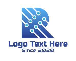 Database - Technological Letter R logo design