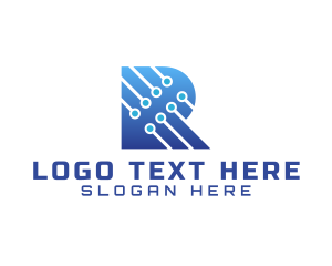 Software Programing - Technological Letter R logo design