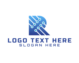 Technology - Technological Letter R logo design