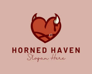 Heart Devil Horns  logo design