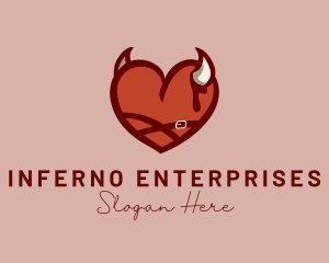 Devil - Heart Devil Horns logo design