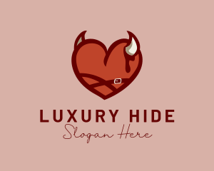 Leather - Heart Devil Horns logo design