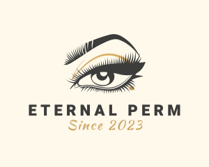 Perm - Seductive Woman Eyebrow logo design