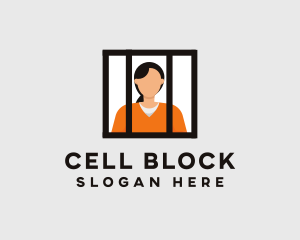 Jail - Female Inmate Jail Prison logo design