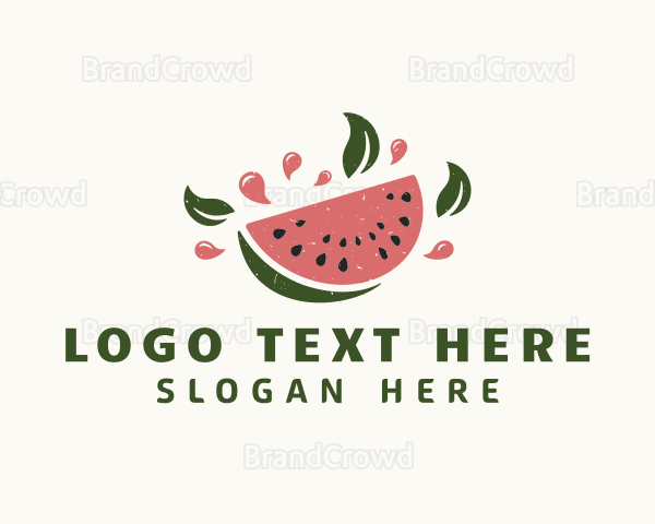 Natural Watermelon Fruit Logo