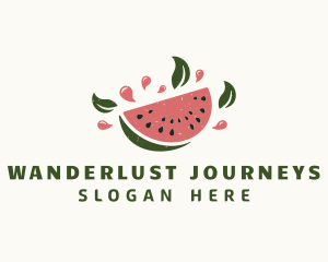 Farmers Market - Natural Watermelon Fruit logo design
