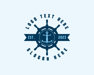 Ship - Naval Anchor Wheel logo design