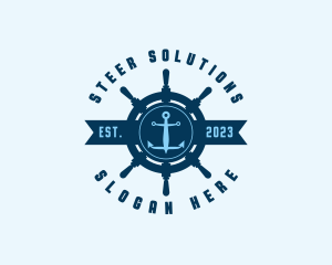 Steer - Naval Anchor Wheel logo design