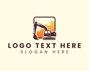 Construction - Excavator Digger Backhoe logo design