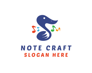 Note - Musical Note Duck logo design