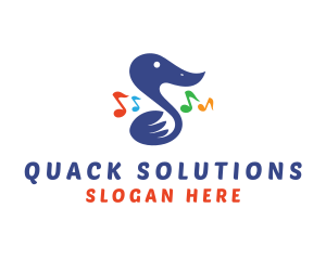 Duck - Musical Note Duck logo design
